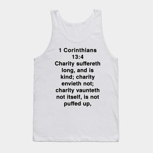 1 Corinthians 13:4  King James Version (KJV) Bible Verse Typography Tank Top